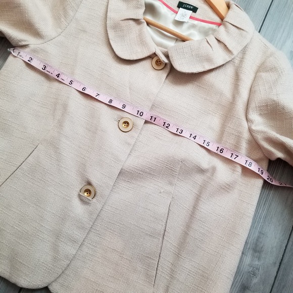 J. Crew Women's Linen Blend Holly Blazer Jacket Size 8 Beige Neutral 3/4 Sleeve - Picture 7 of 10